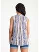 Shirt Collar Asymmetric Cut Beige Ethnic Blouse 4562